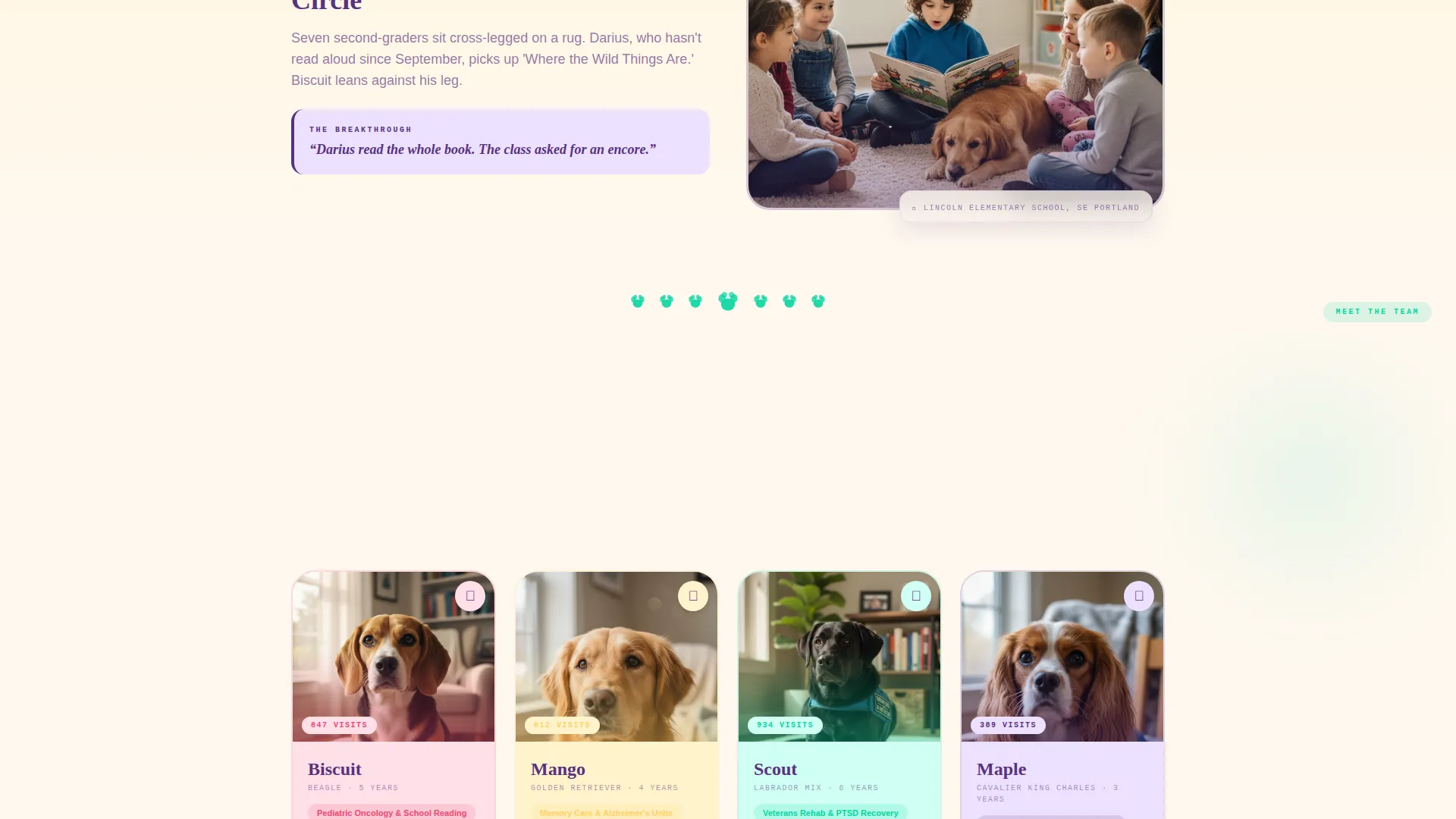 Therapy Dog Organization Landing Page Template