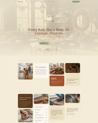 Yorkshire Terrier Grooming Landing Page Template