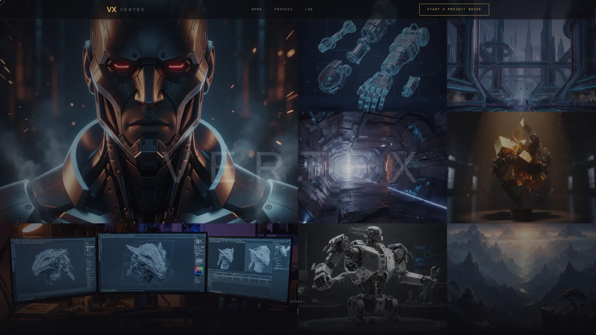 Immersive 3D Artist Portfolio Landing Page Template