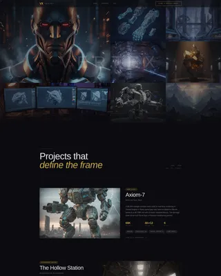 Immersive 3D Artist Portfolio Landing Page Template