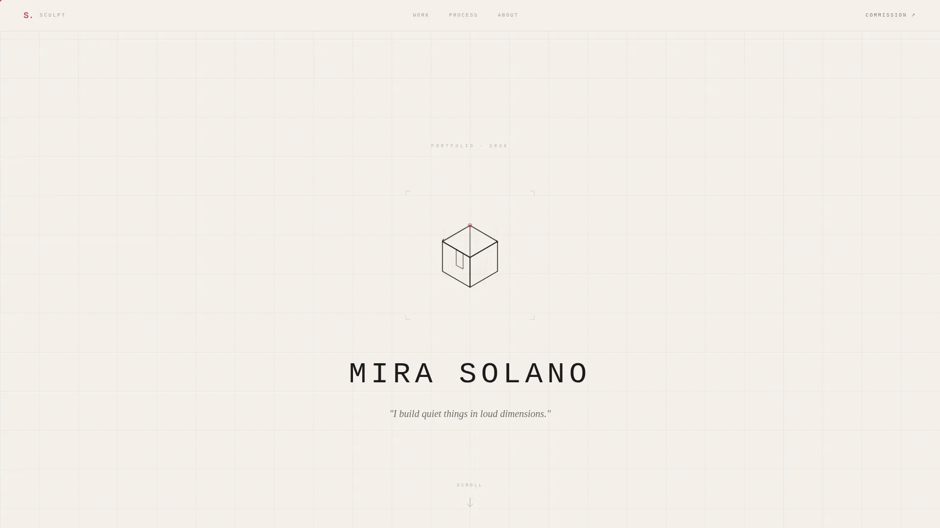 3D Artist Minimalist Portfolio Landing Page Template