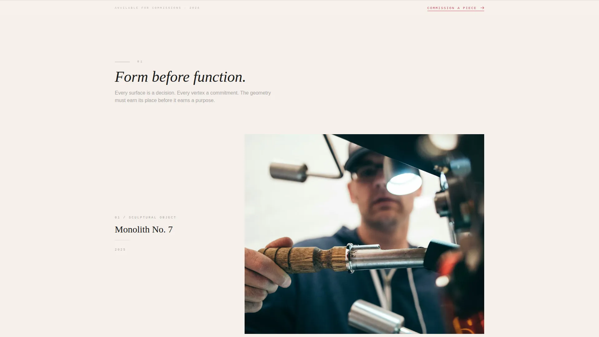 3D Artist Minimalist Portfolio Landing Page Template