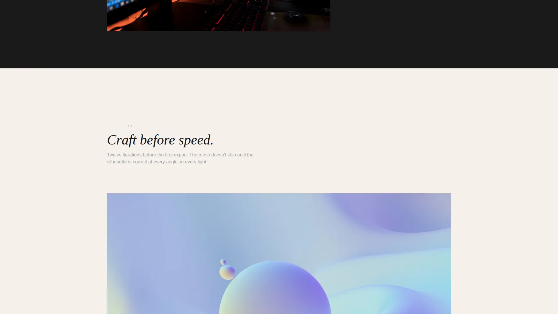 3D Artist Minimalist Portfolio Landing Page Template