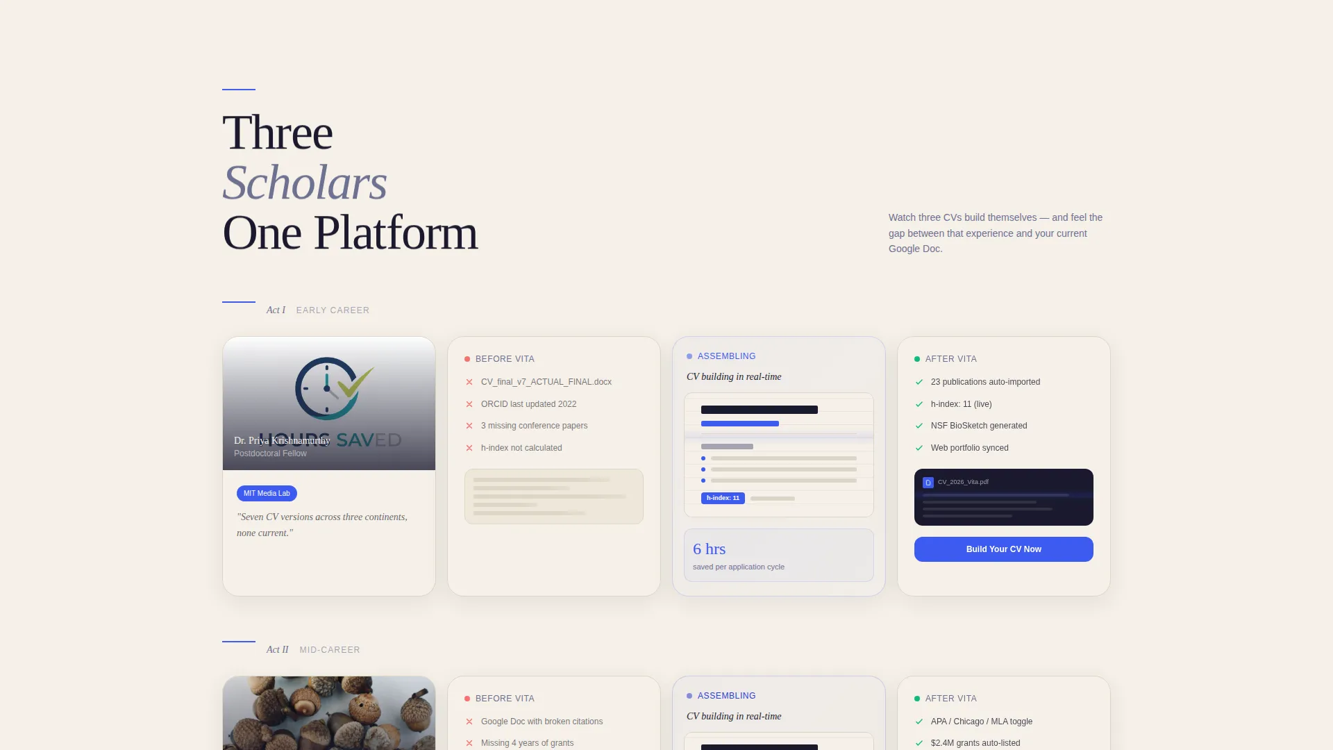 Academic CV Landing Page Template | Bento Grid