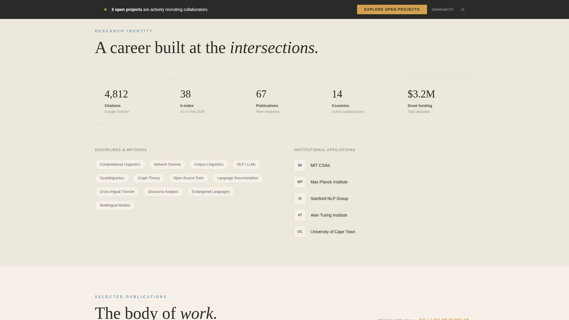 Scholarly Academic Collaborator Landing Page Template