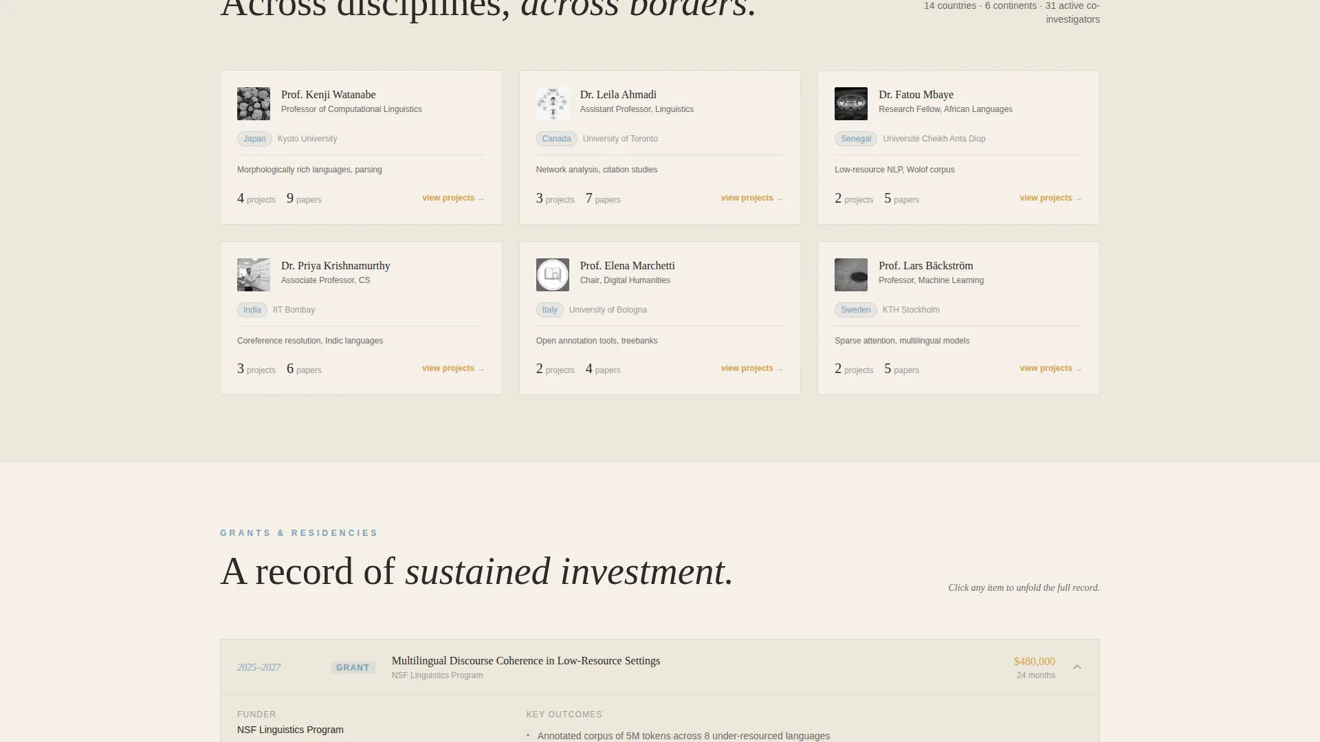 Scholarly Academic Collaborator Landing Page Template