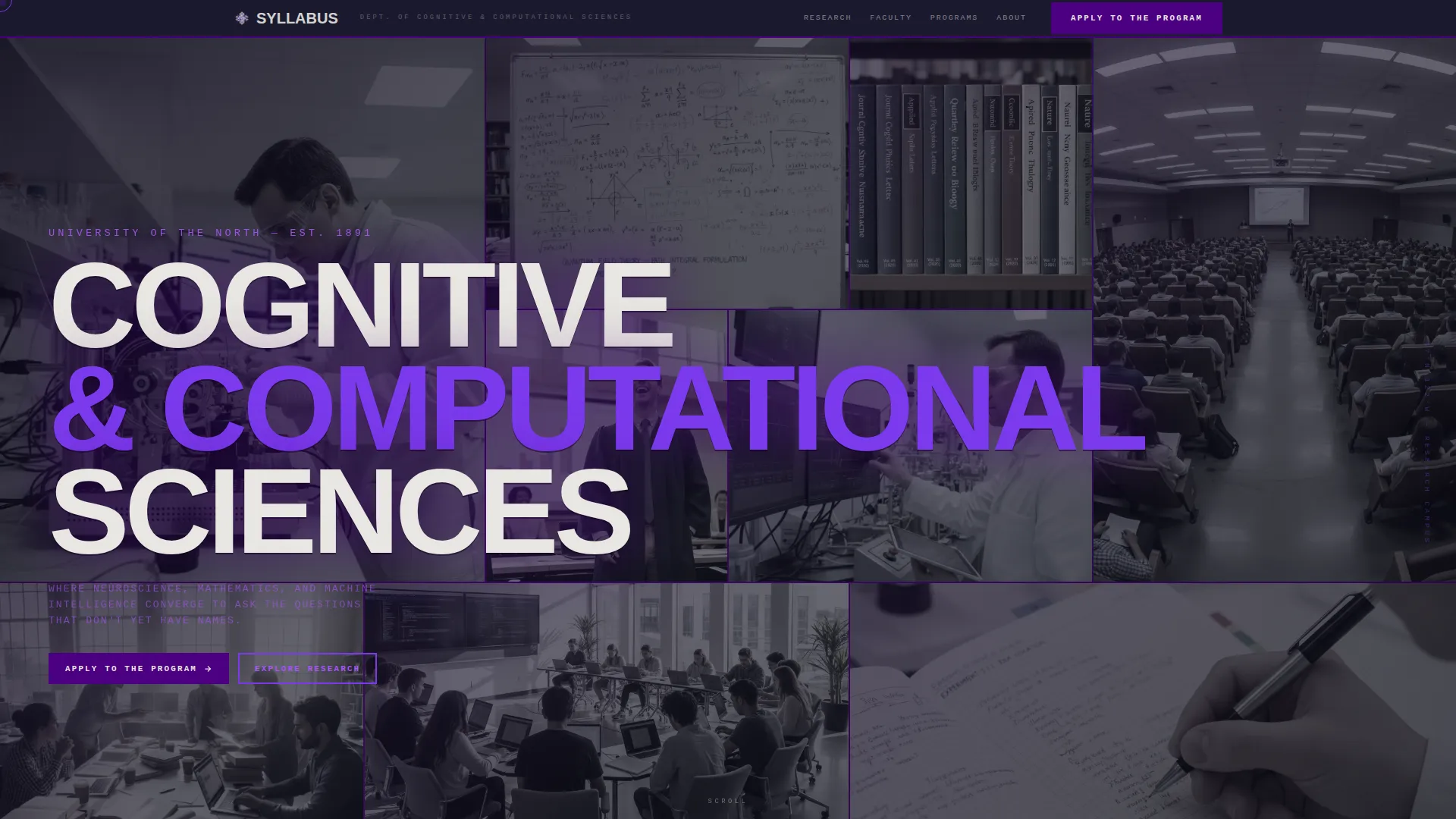 Bold Brutalist Academic Department Landing Page