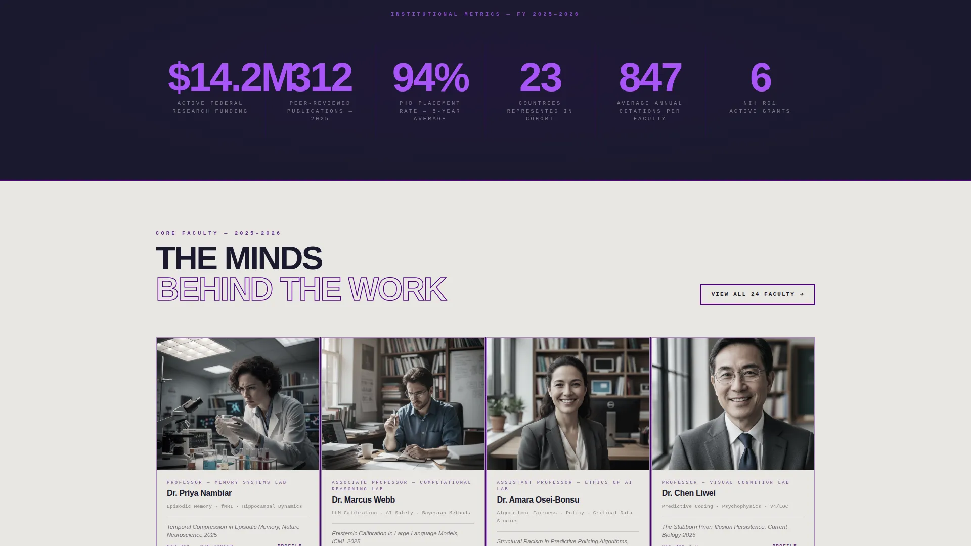 Bold Brutalist Academic Department Landing Page