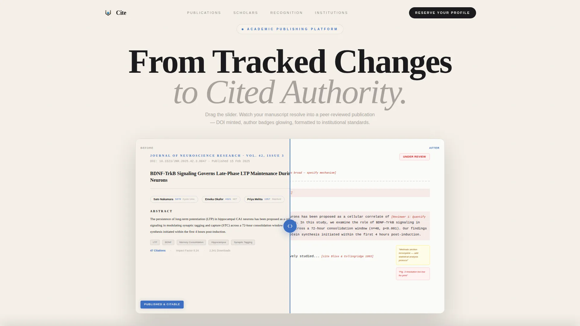 Prestigious Academic Publication Landing Page Template