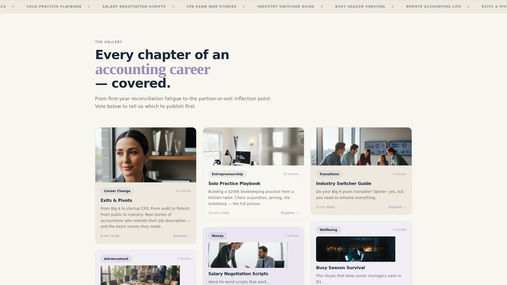 Accountant Career Blog Landing Page Template