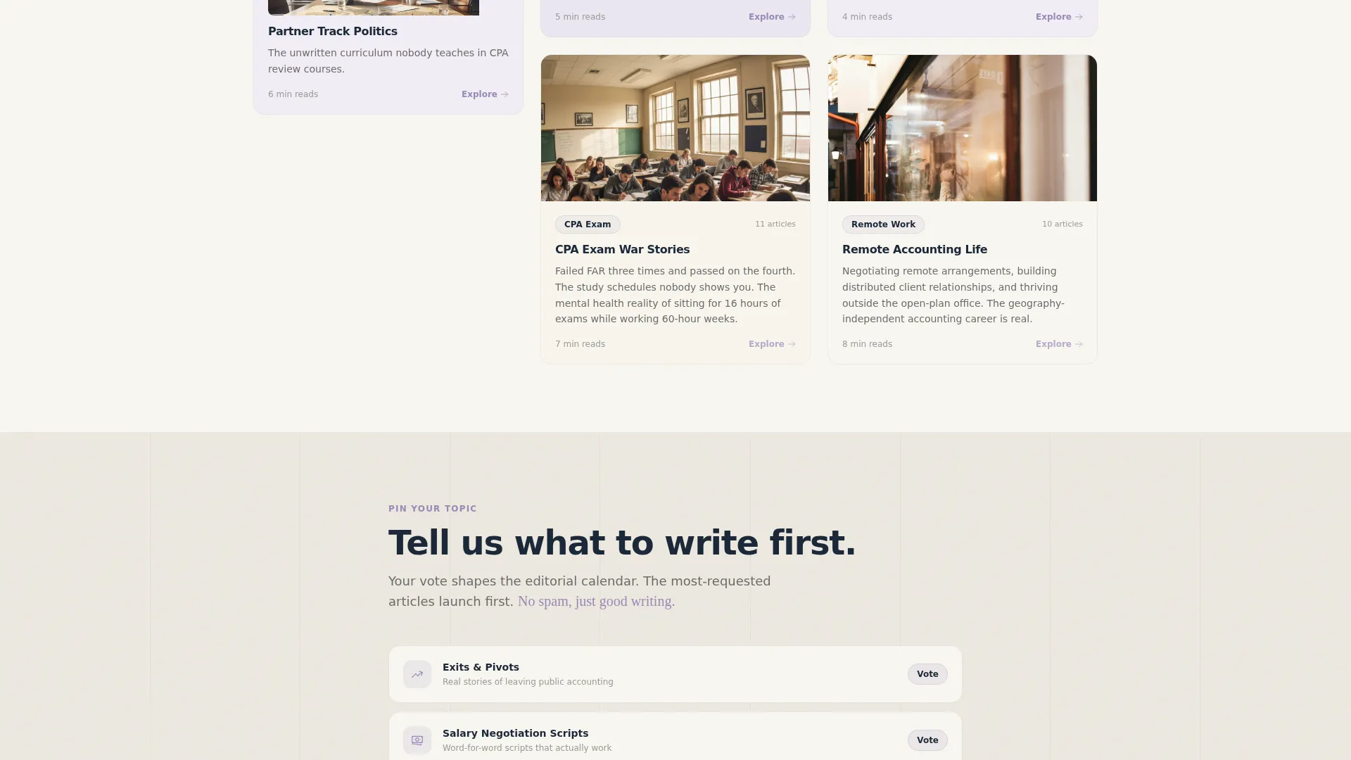 Accountant Career Blog Landing Page Template