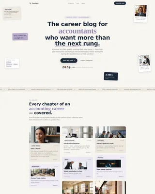 Accountant Career Blog Landing Page Template