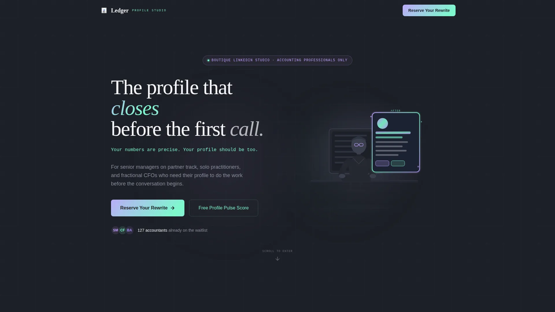 Accountant LinkedIn Optimization Landing Page Template
