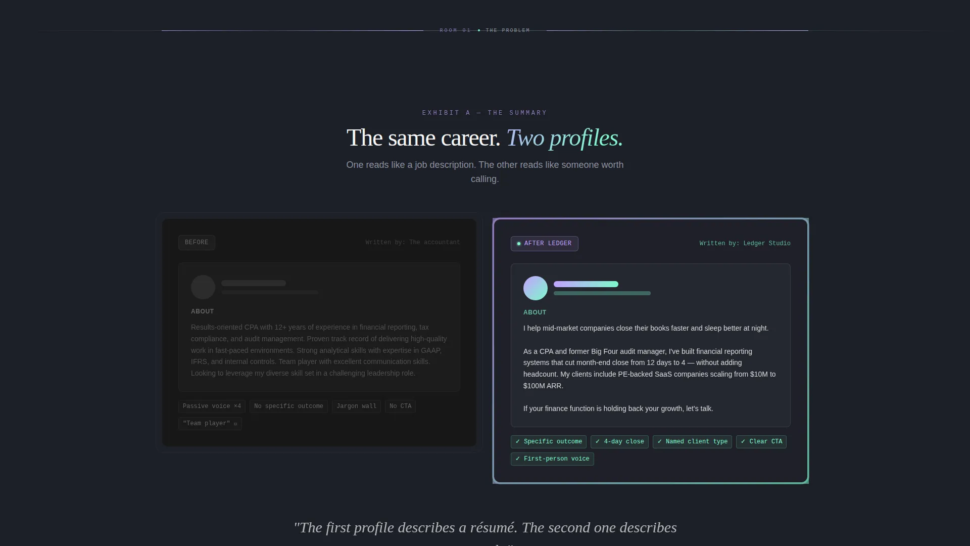 Accountant LinkedIn Optimization Landing Page Template