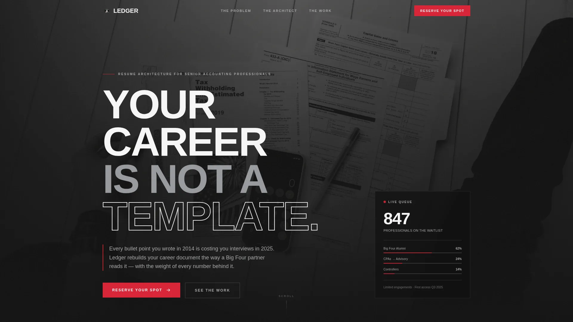 Accountant Resume Service Landing Page Template