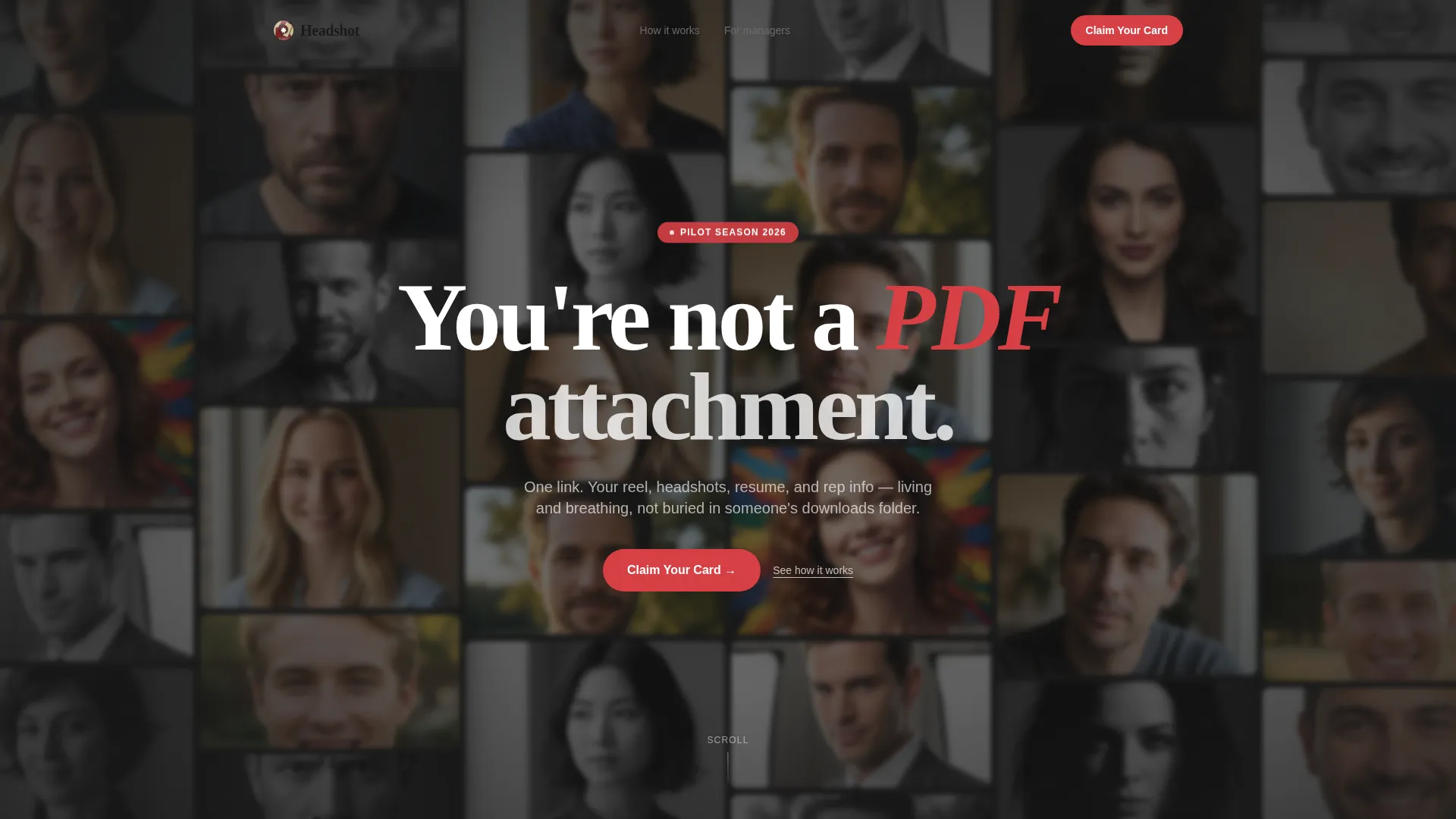 Actor Digital Business Card Landing Page Template