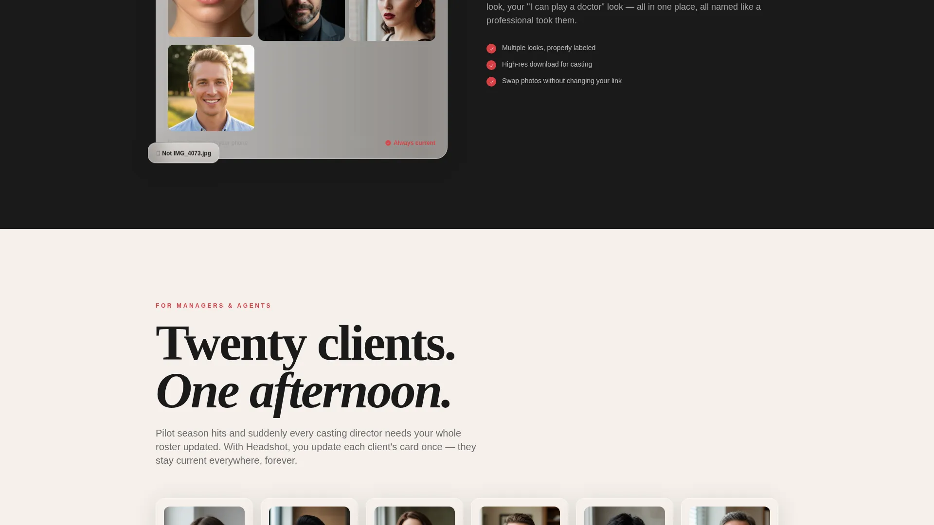 Actor Digital Business Card Landing Page Template