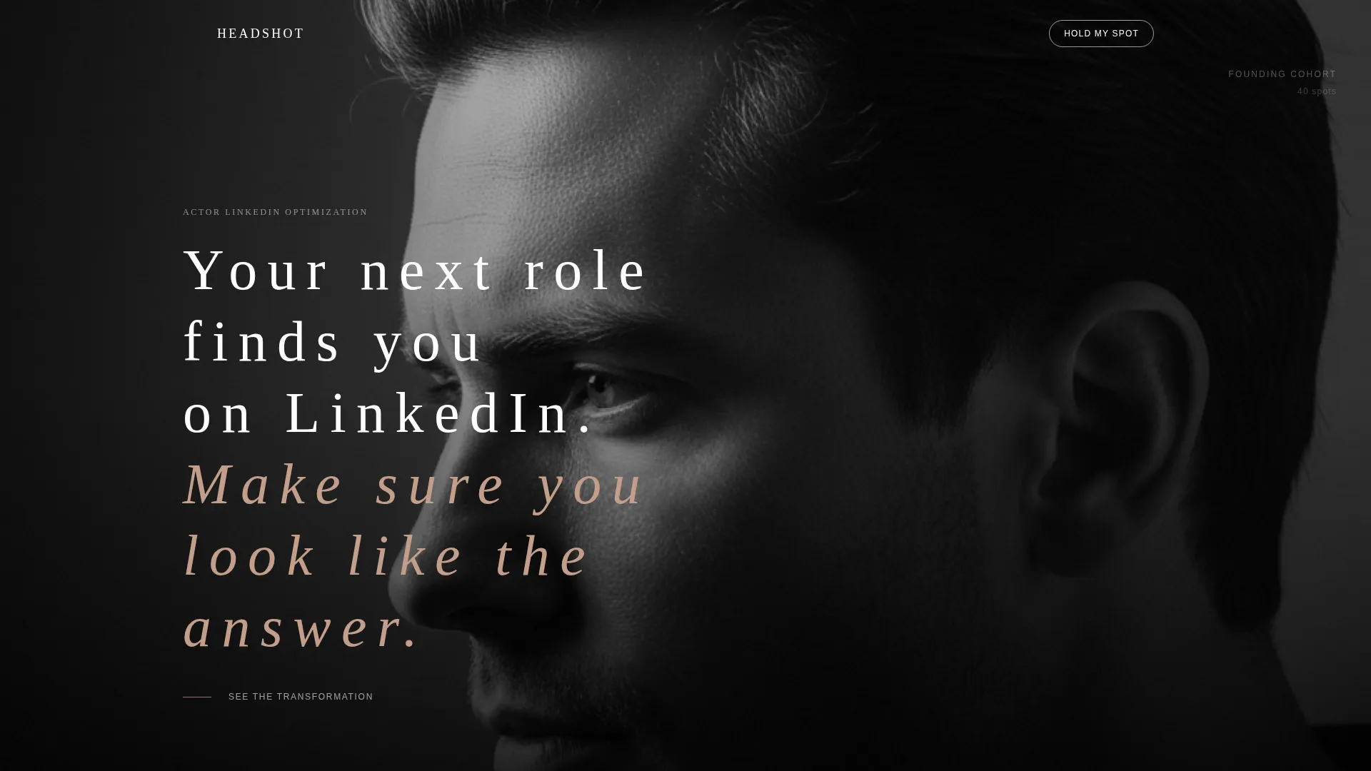 Cinematic Actorprofile Landing Page Template