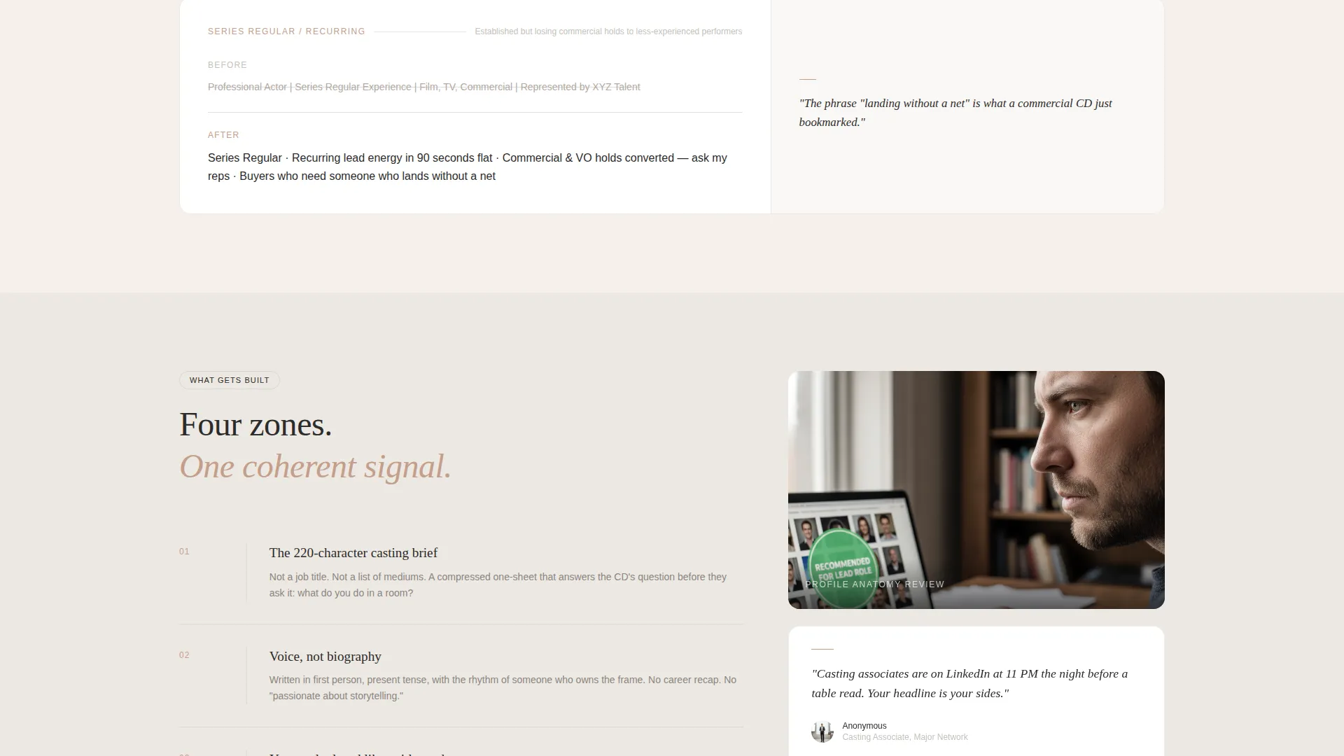 Cinematic Actorprofile Landing Page Template