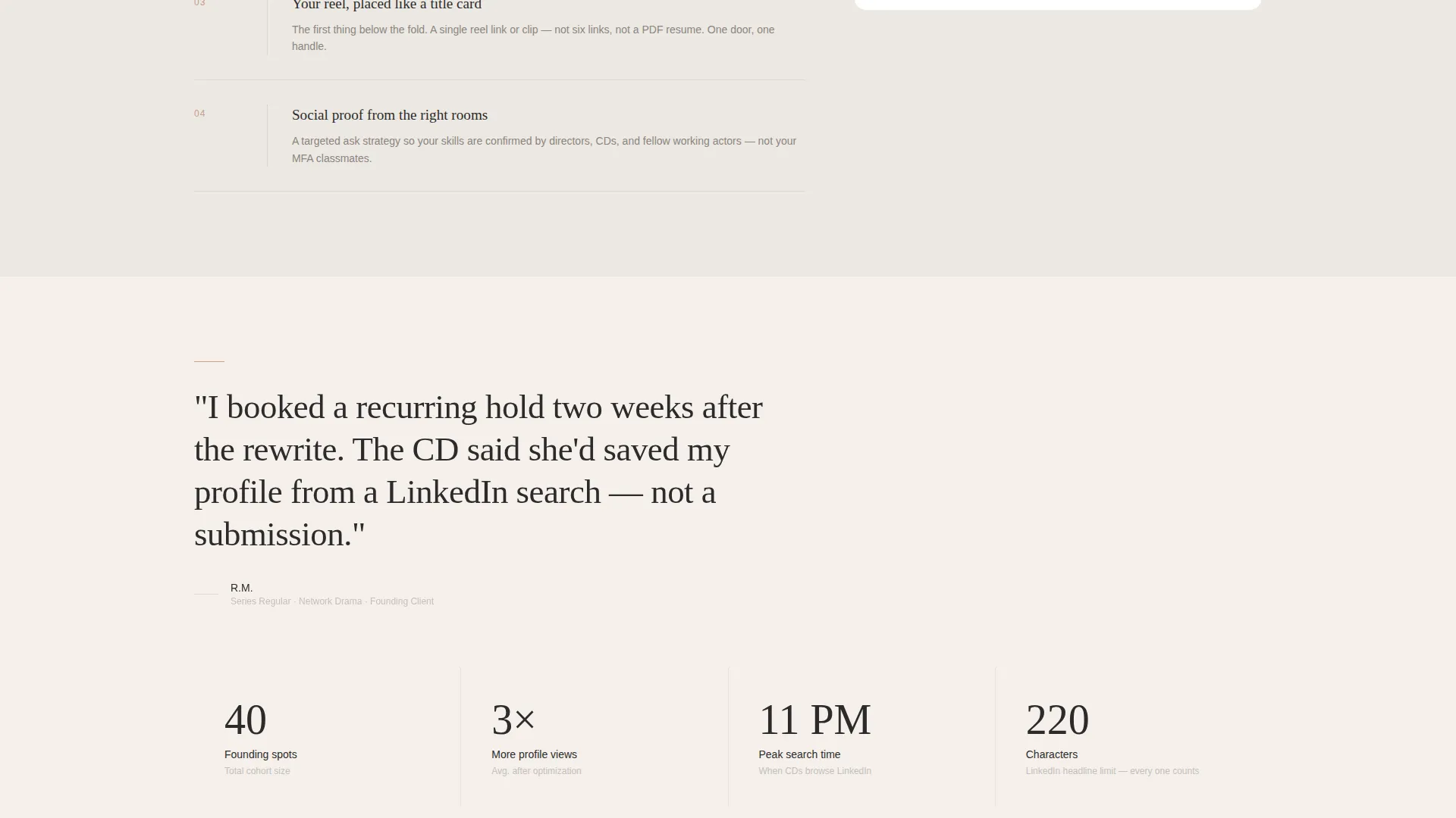 Cinematic Actorprofile Landing Page Template