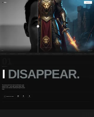 Cinematic Actor Personal Brand Landing Page Template