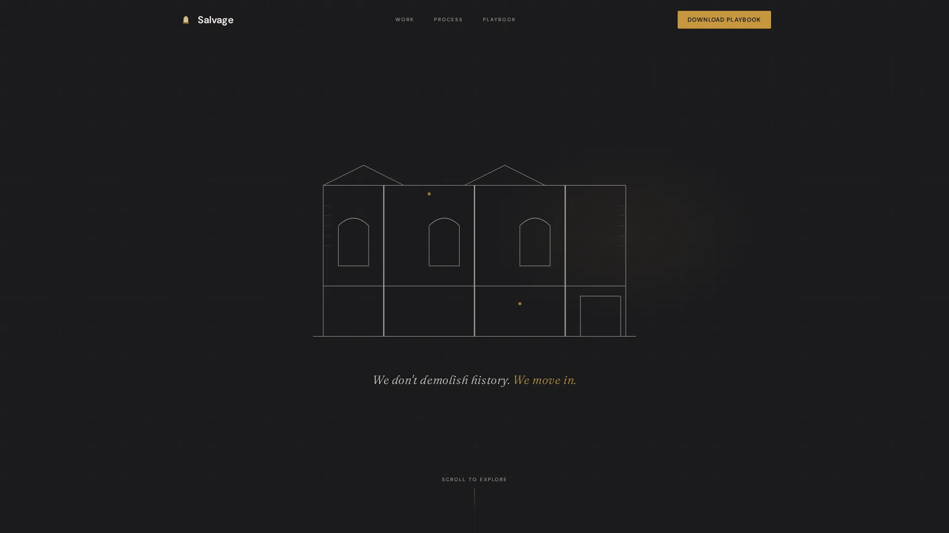 Adaptive Reuse Architecture Bento Grid Landing Page