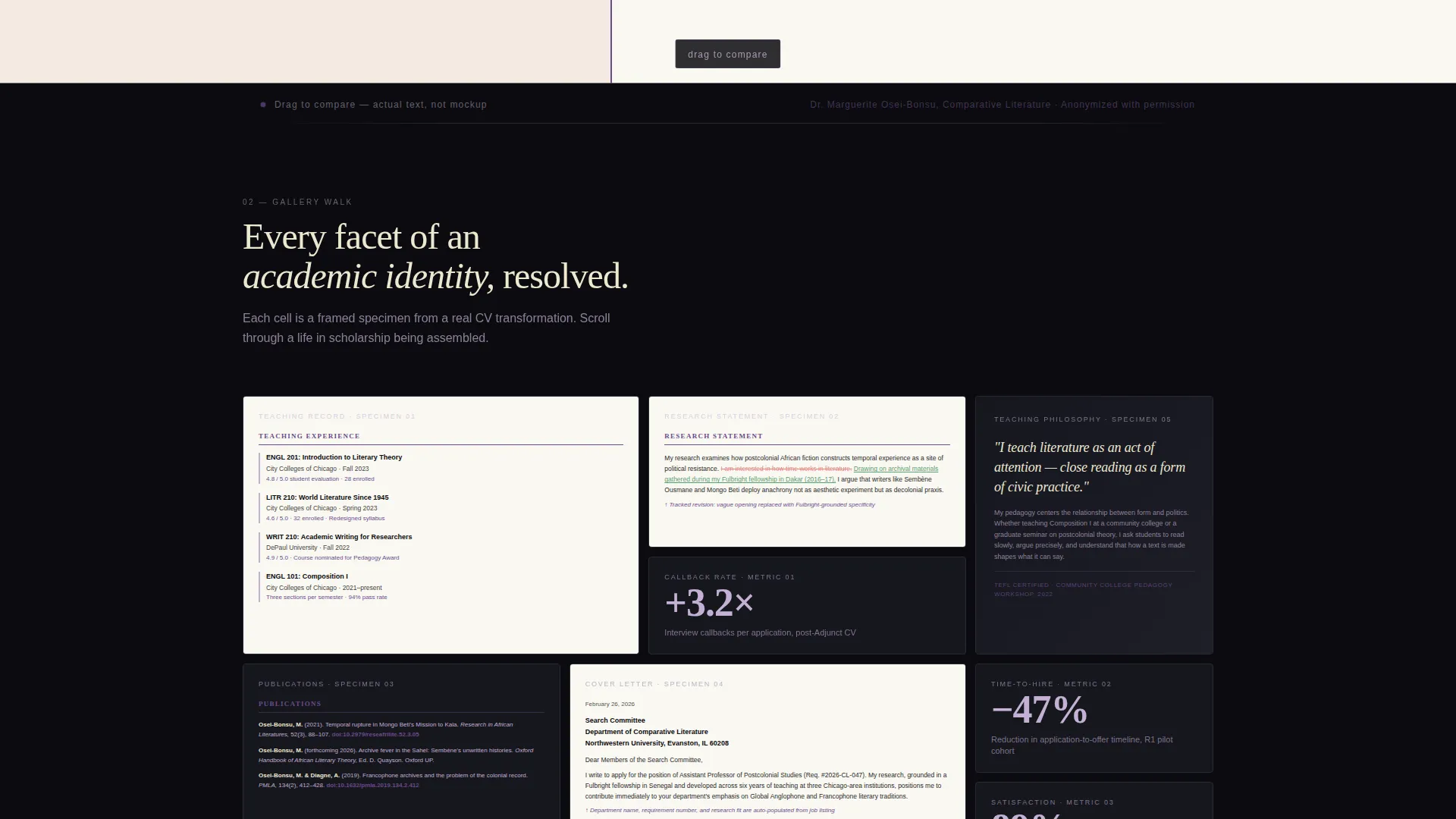 Professor CV Service Landing Page Template