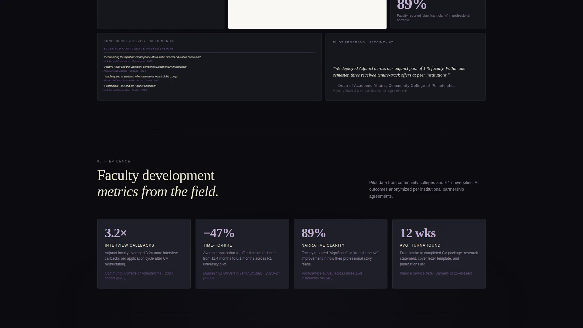 Professor CV Service Landing Page Template