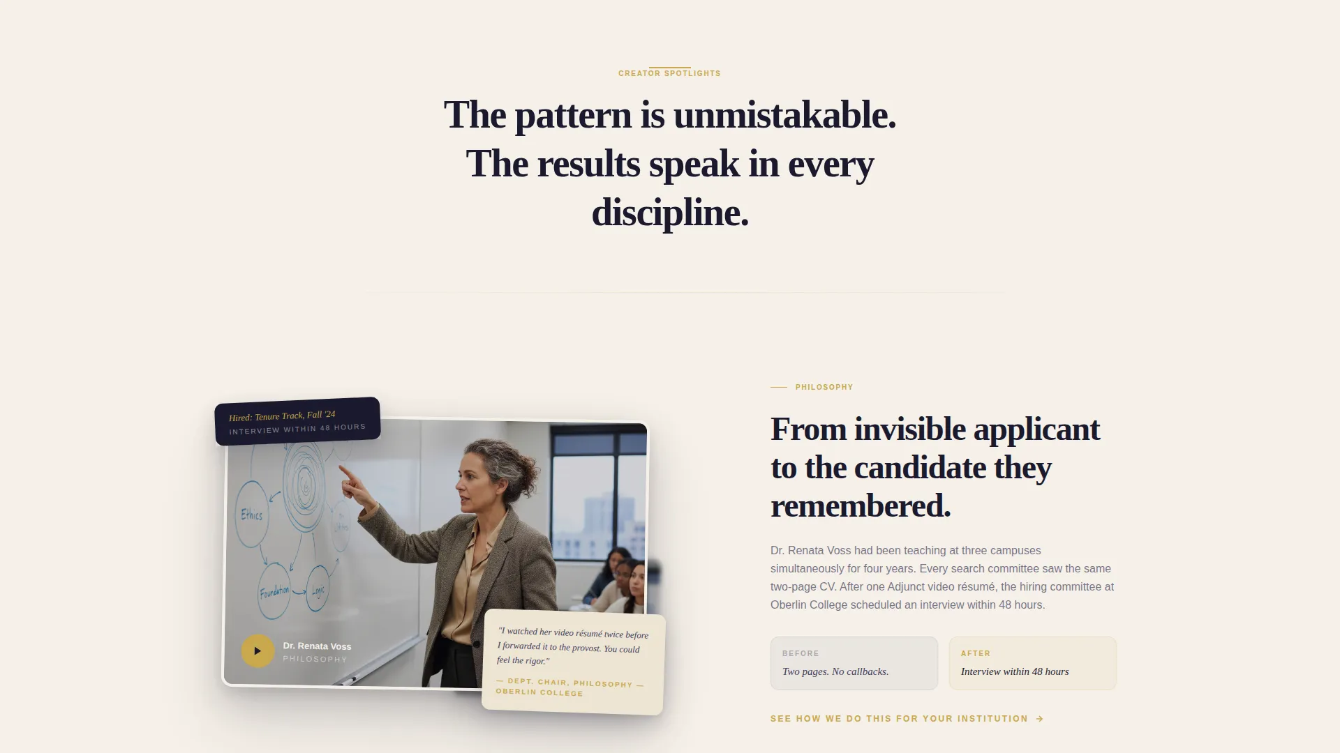 Professor Video Résumé Landing Page Template