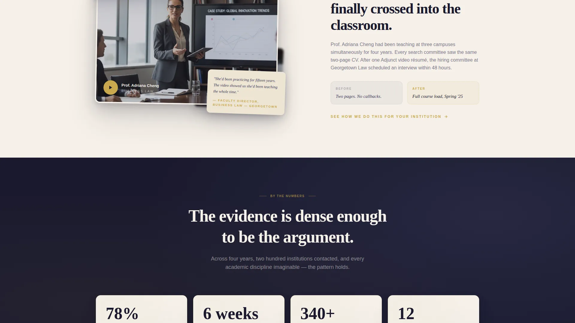 Professor Video Résumé Landing Page Template