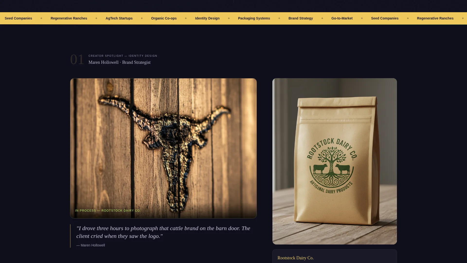 Agriculture Branding Agency Landing Page Template