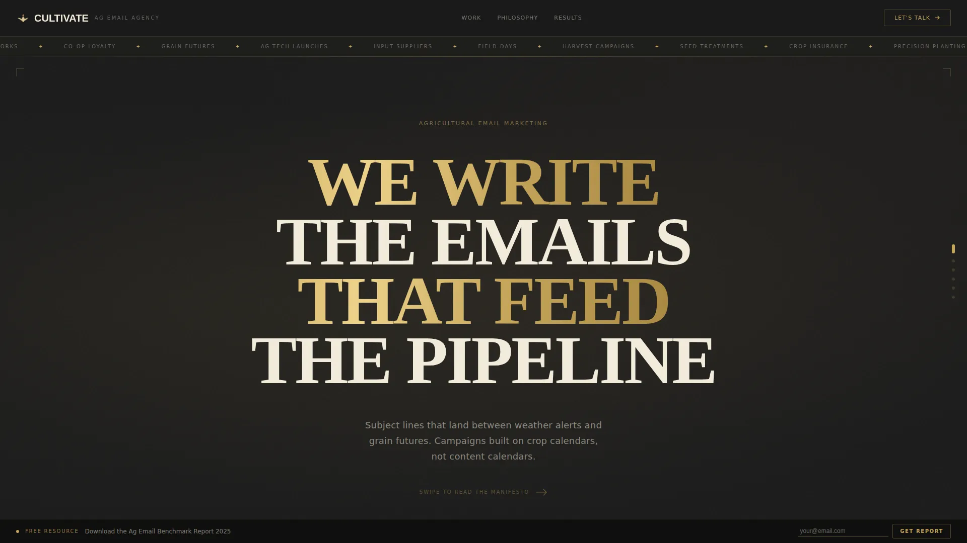 Agriculture Email Marketing Agency Landing Page
