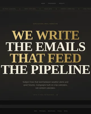 Agriculture Email Marketing Agency Landing Page