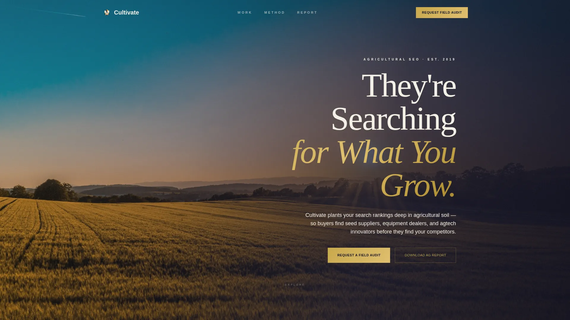 Agriculture SEO Agency Landing Page Template
