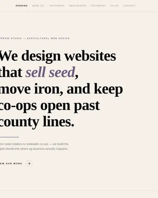 Agriculture Agency Horizontal Scroll Landing Page