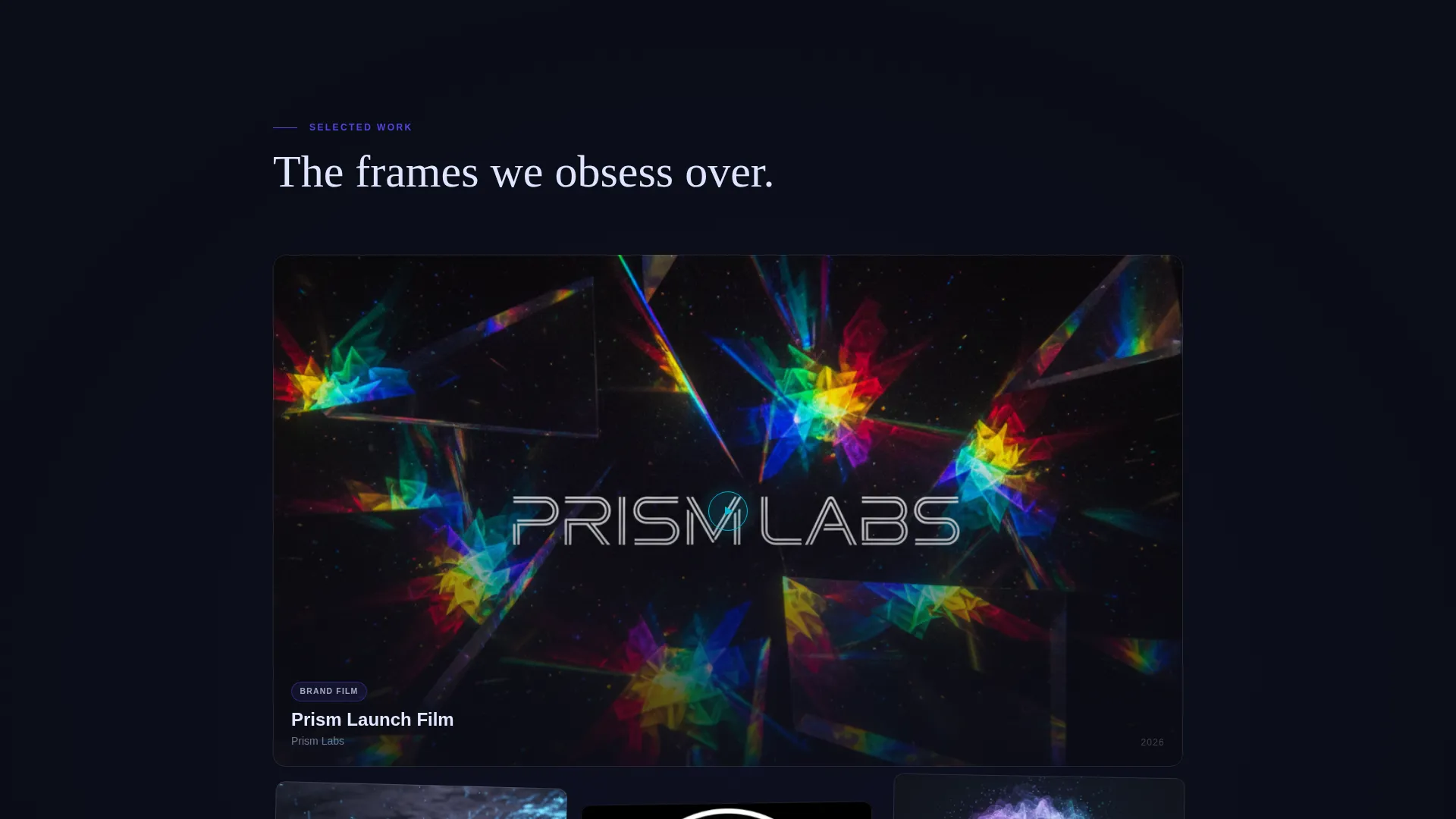 Videography & Film Portfolio Portfolio & Case Study Website Template