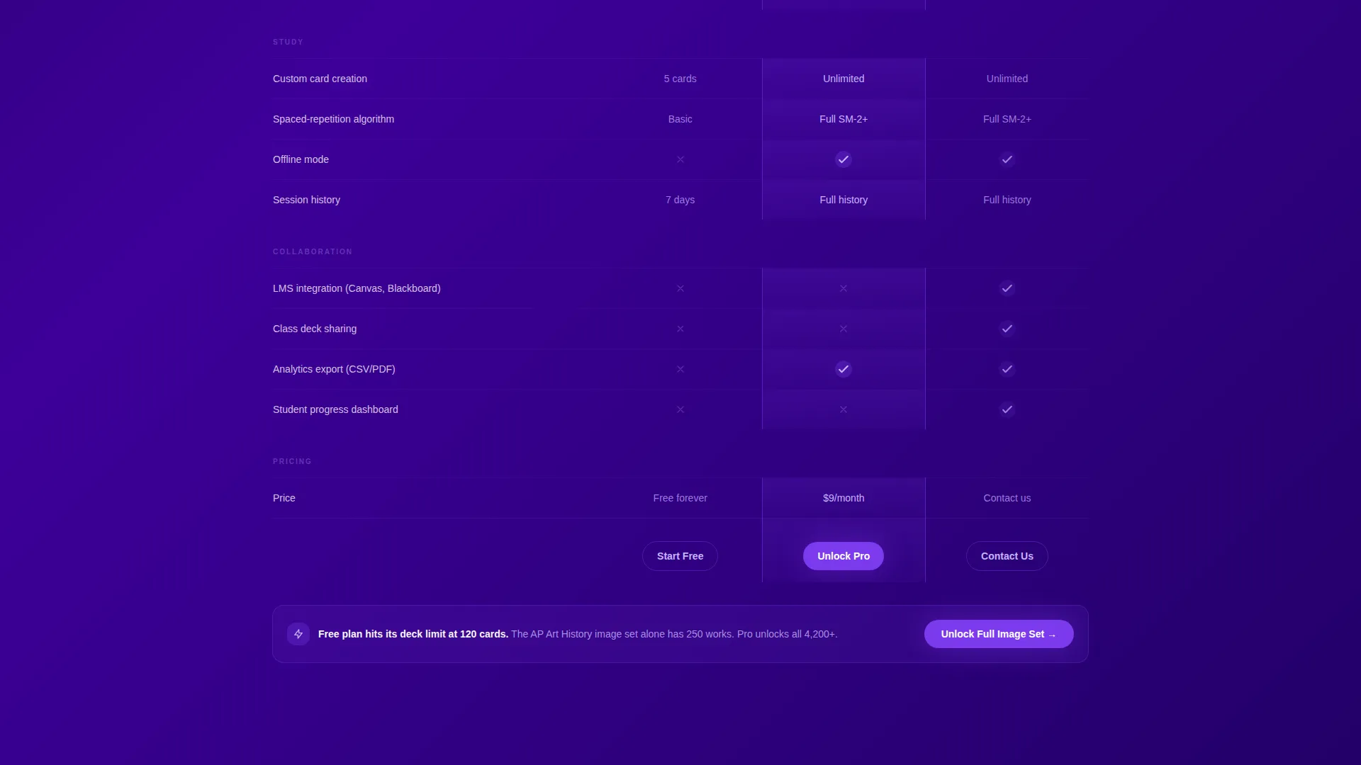 Fine Arts Flashcard App Landing Page Template