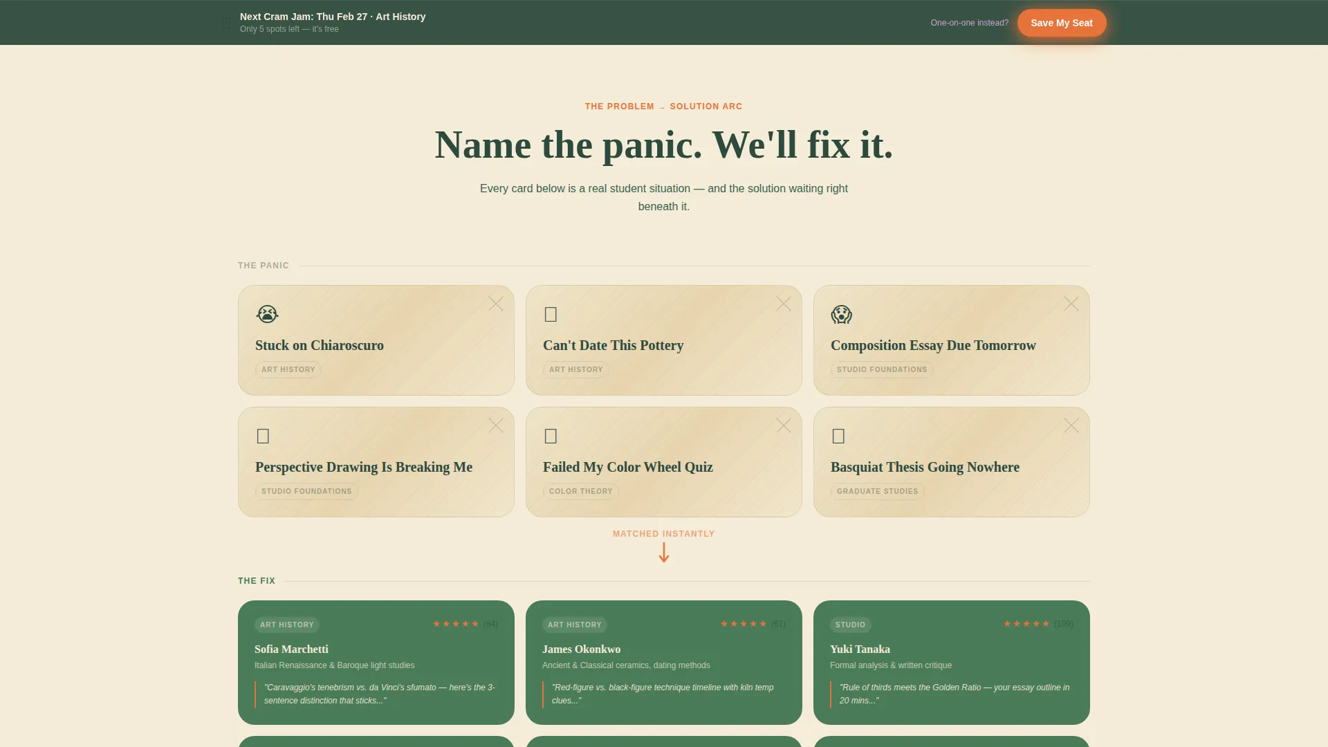 Fine Arts Homework Help Landing Page Template