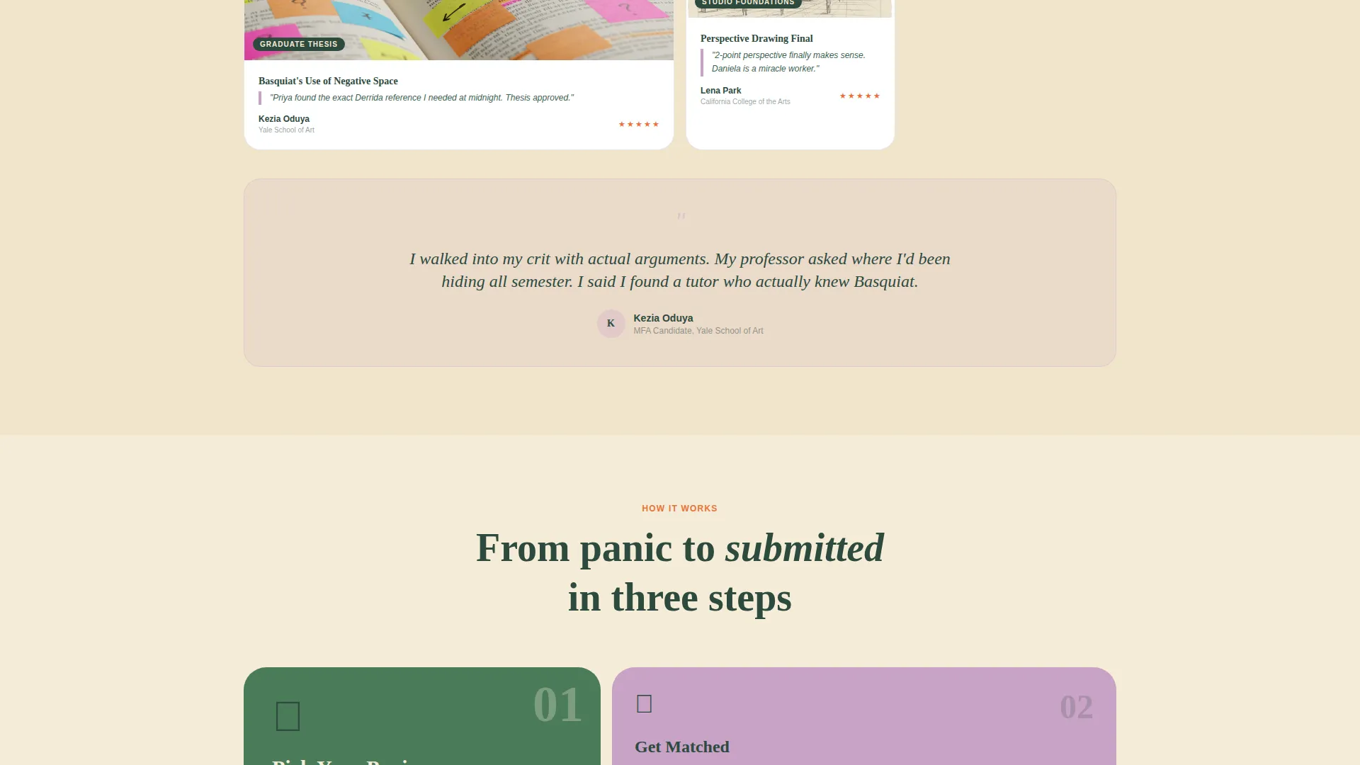 Fine Arts Homework Help Landing Page Template