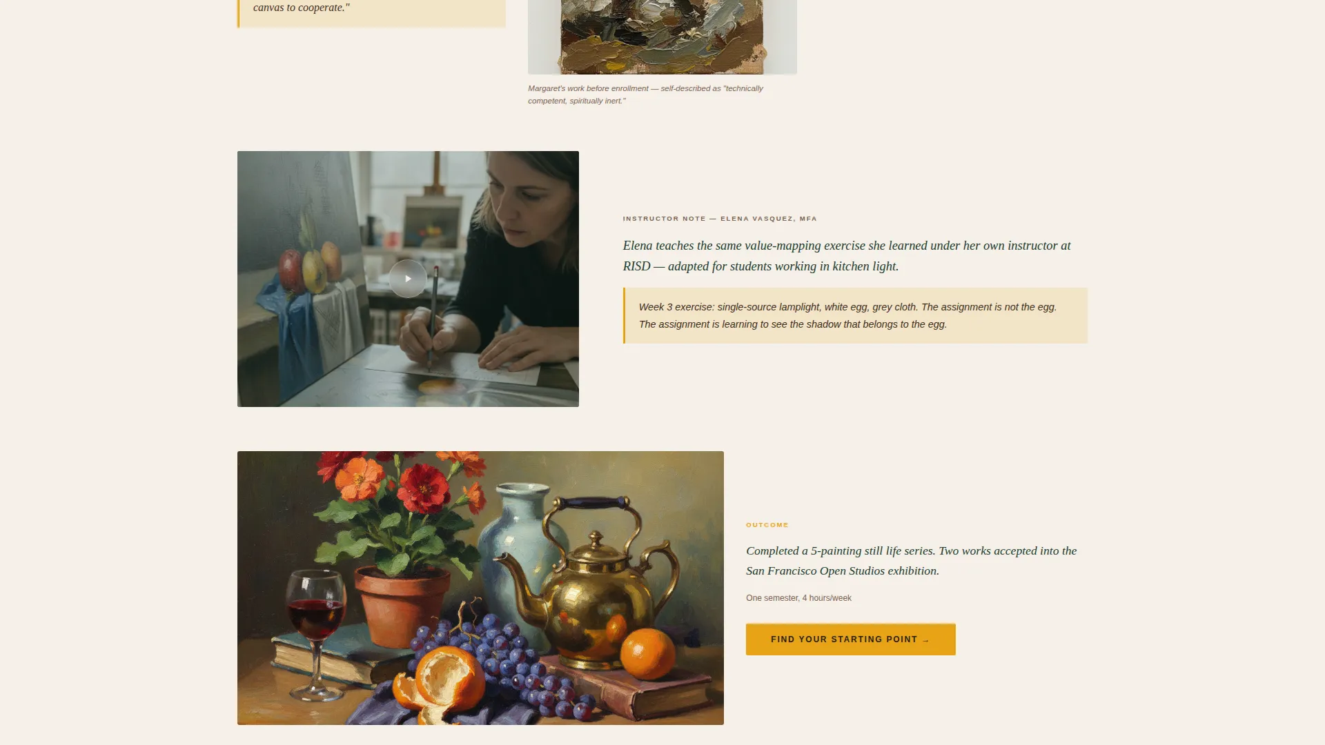 Fine Arts Online Course Landing Page Template