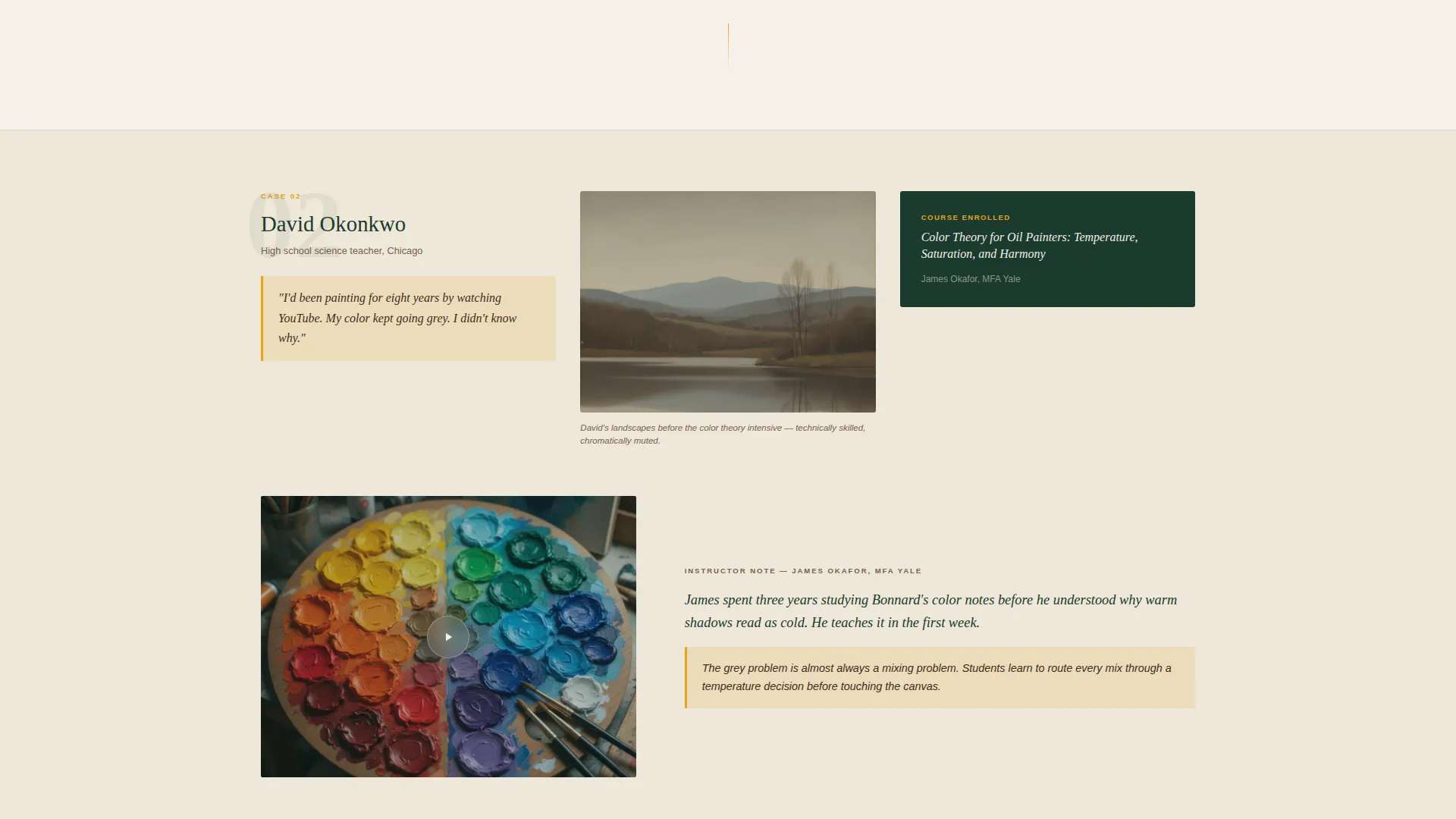 Fine Arts Online Course Landing Page Template