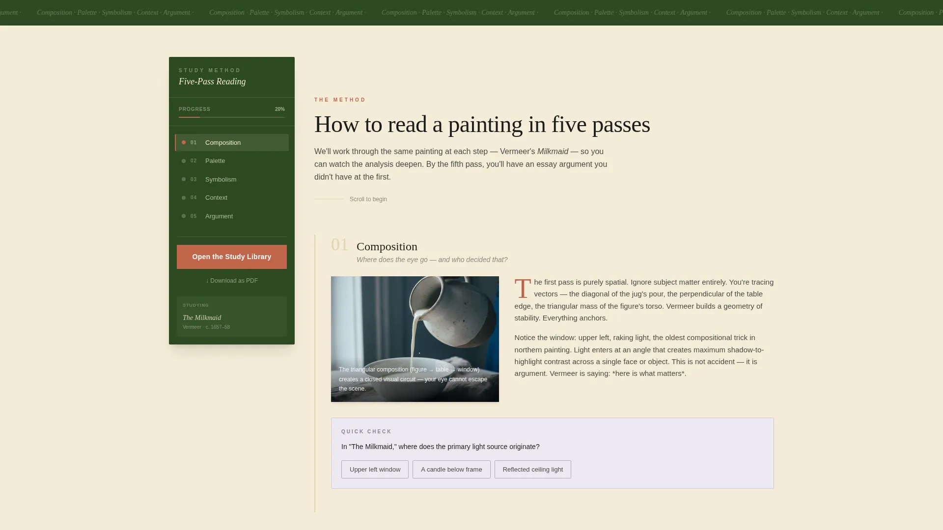 Fine Arts Study Guide Landing Page Template