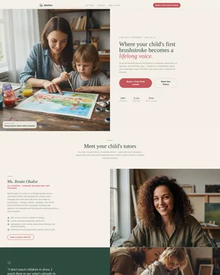 Fine Arts Tutoring Landing Page Template