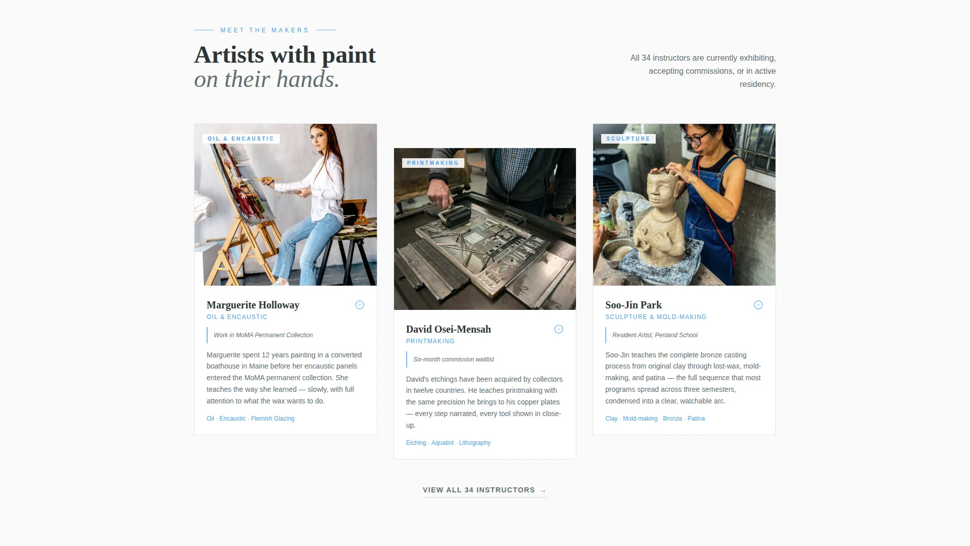 Fine Arts Video Lesson Library Landing Page