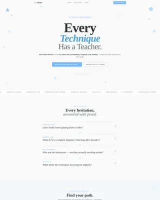 Fine Arts Video Lesson Library Landing Page