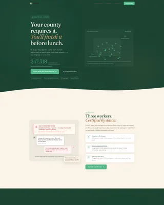 Food Handler Certification Landing Page Template