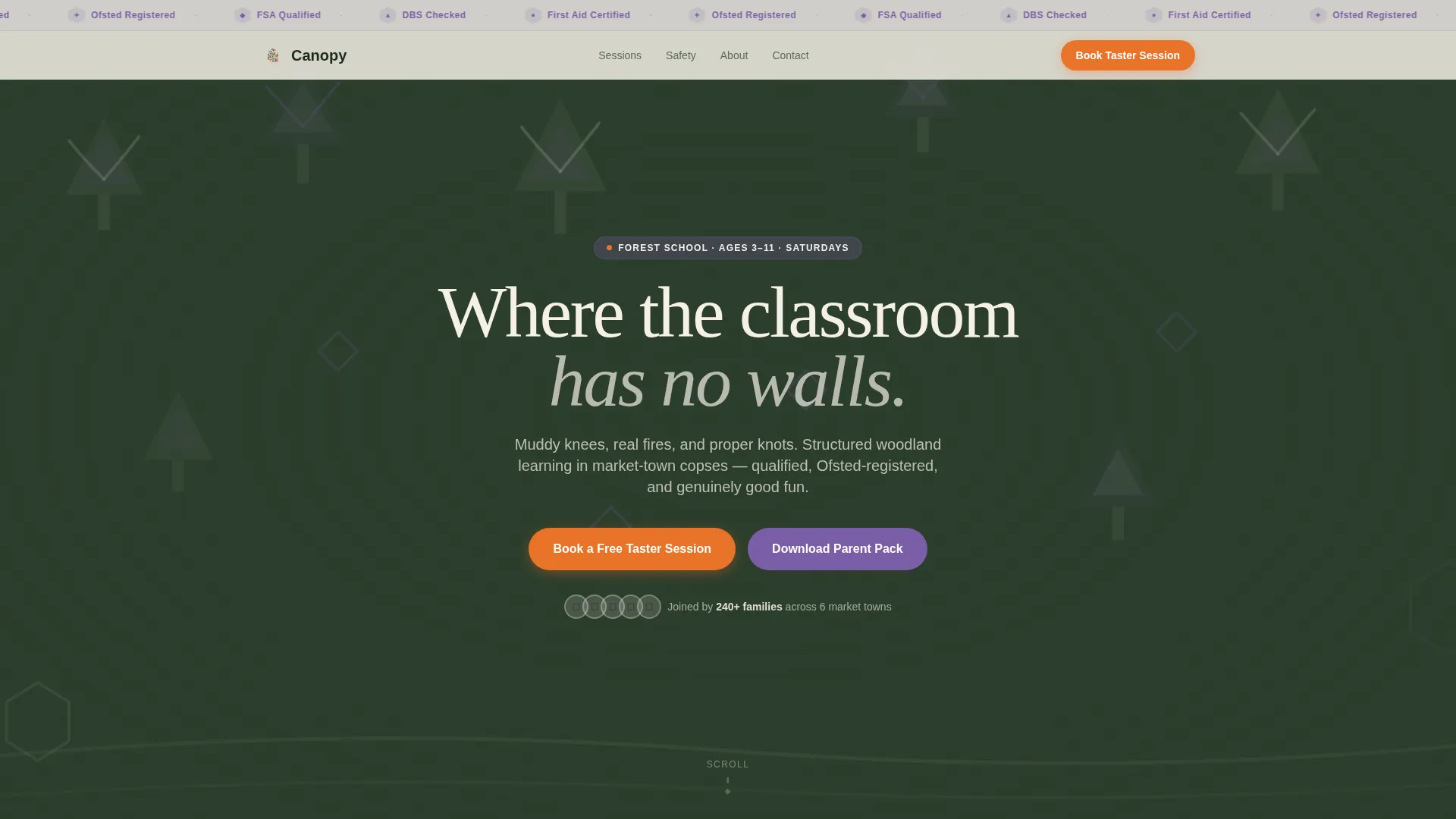 Forest School Landing Page Template | Playful Geometric