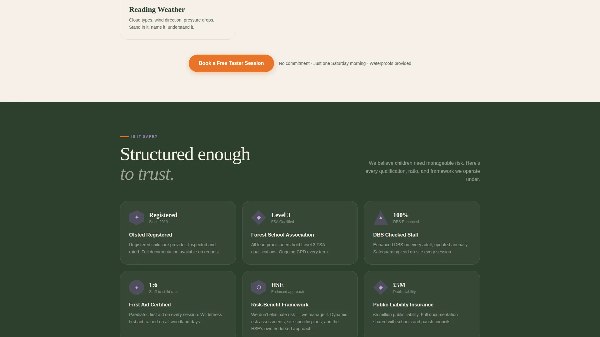 Forest School Landing Page Template | Playful Geometric
