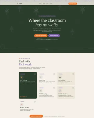 Forest School Landing Page Template | Playful Geometric
