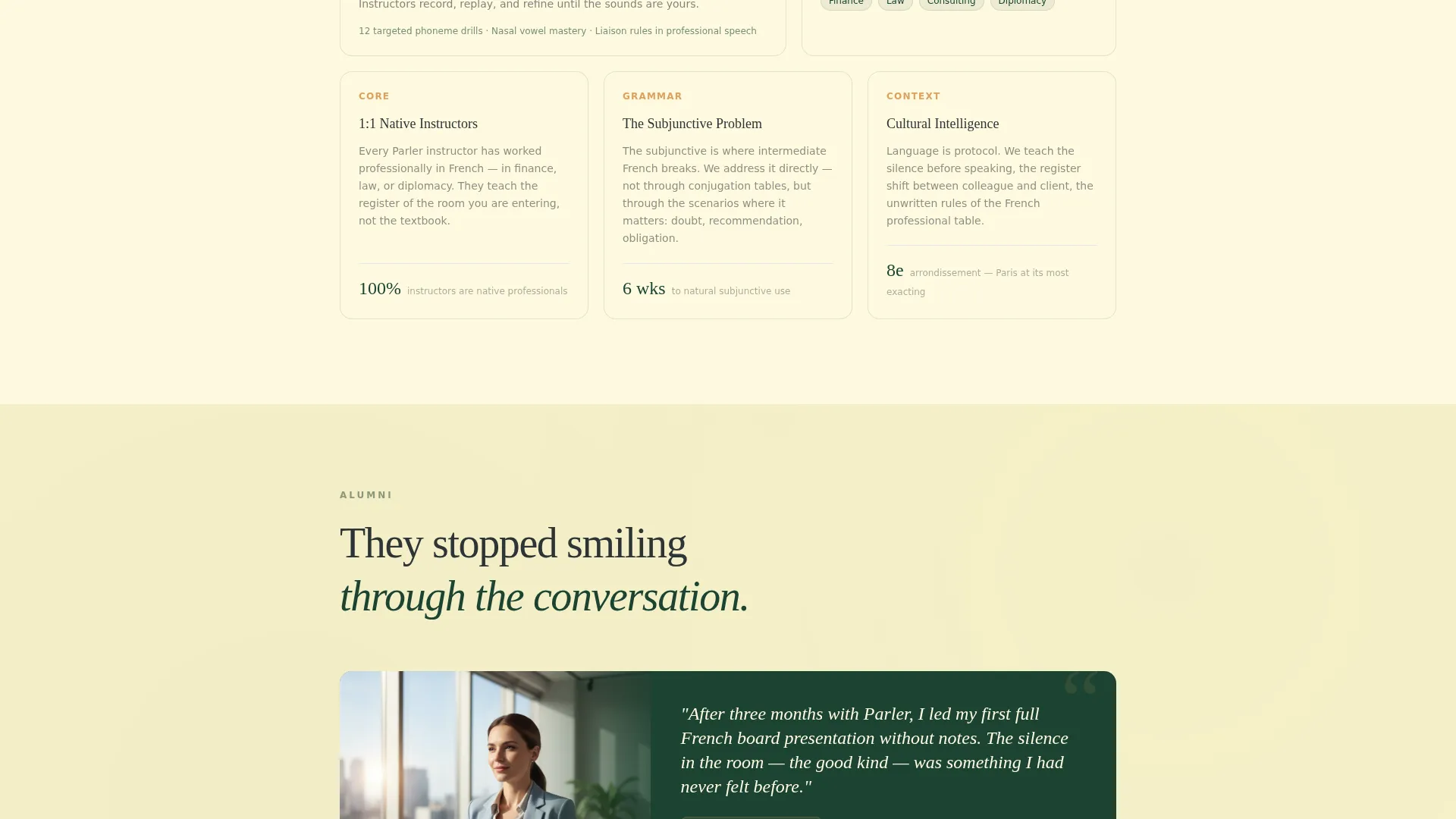 French Language School Landing Page Template